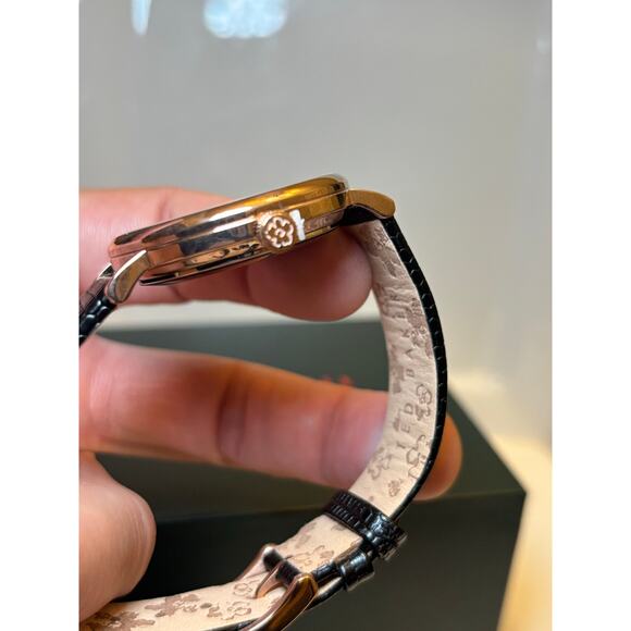 Ted Baker Phylipa Ladies Black Lizard Leather Strap Watch/Rose Gold Bow-Tie - Picture 13 of 16